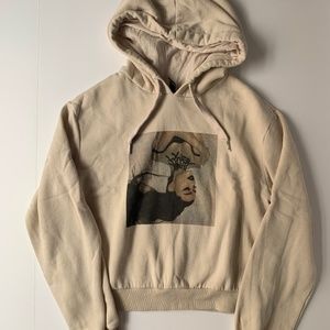 H&M Beige Ariana Grande Pullover Hoodie | XS